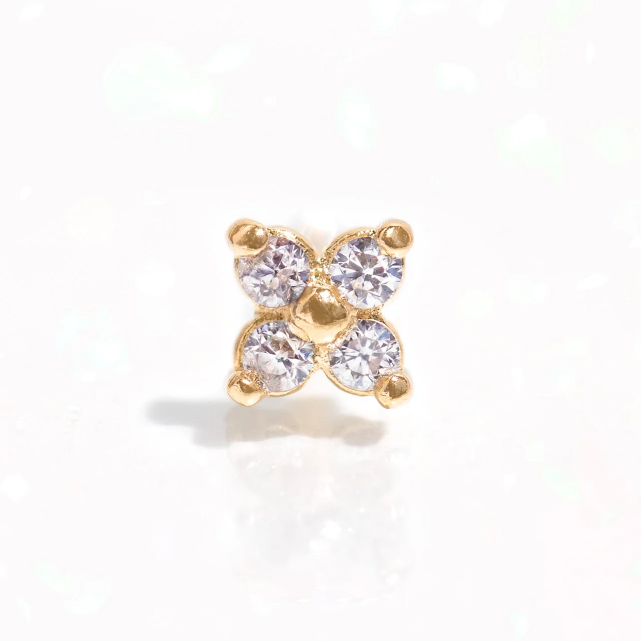 10k Solid Gold Shimmer Blossom Stud