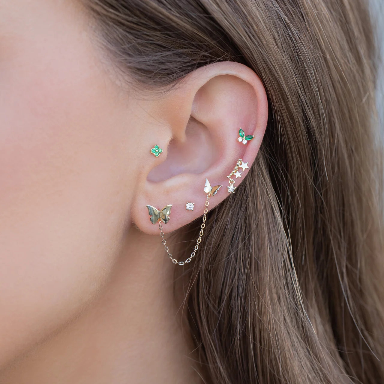 10k Solid Gold Written in the Stars Ear Crawler – Bild 2