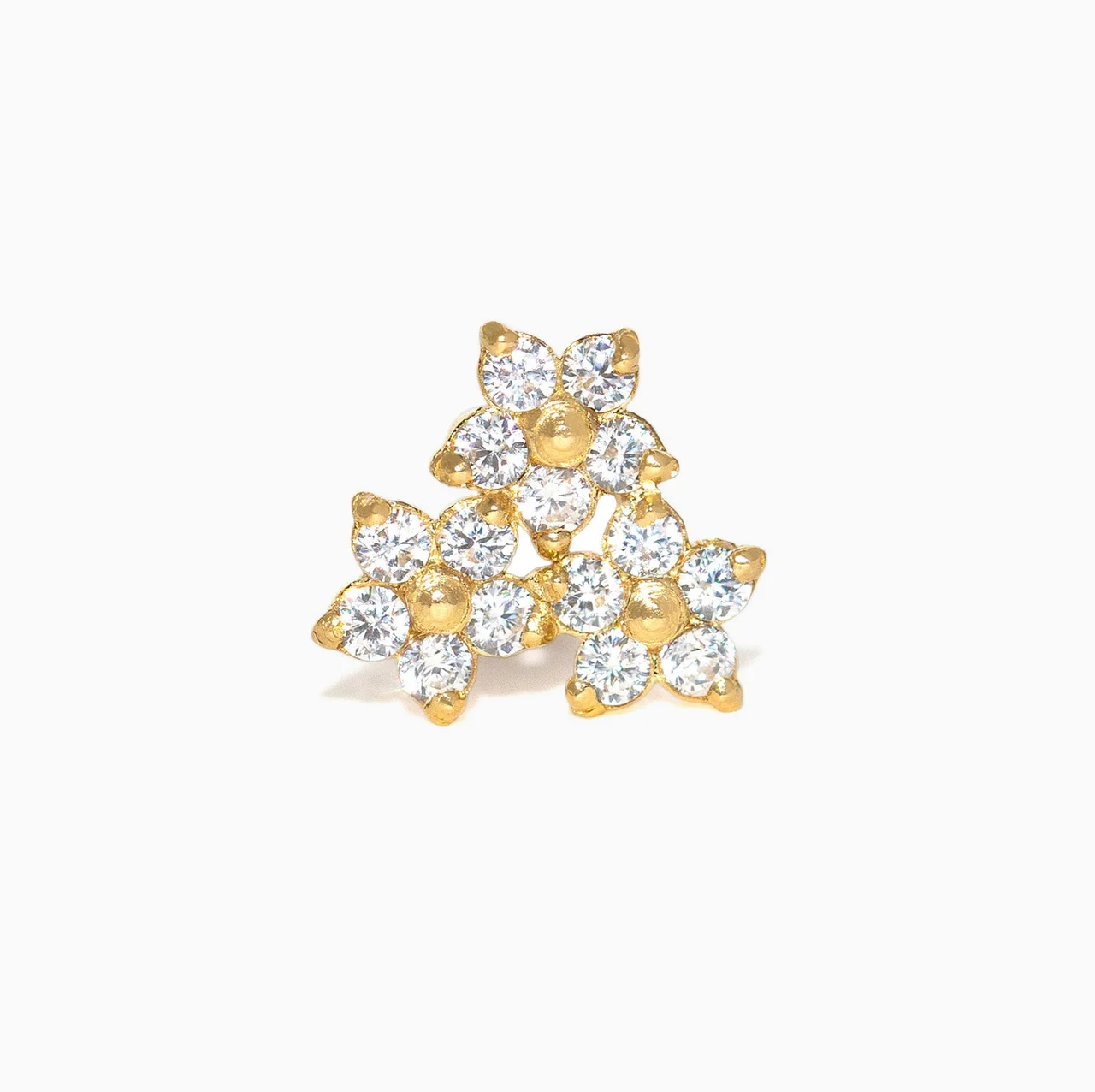 14k Solid Gold Blossom Hill Ball Back Stud