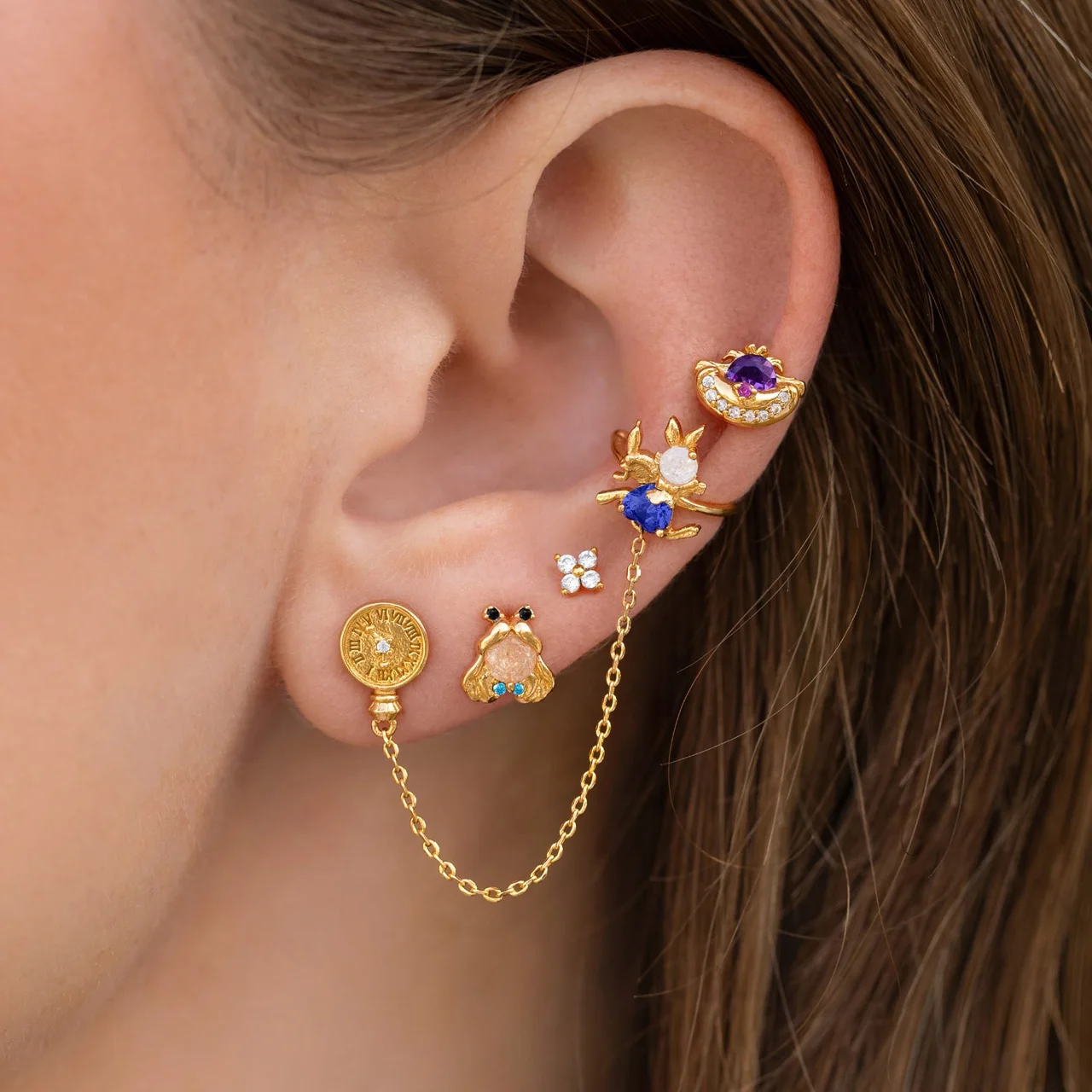 Disney Alice in Wonderland White Rabbit Earring + Ear Cuff – Bild 5