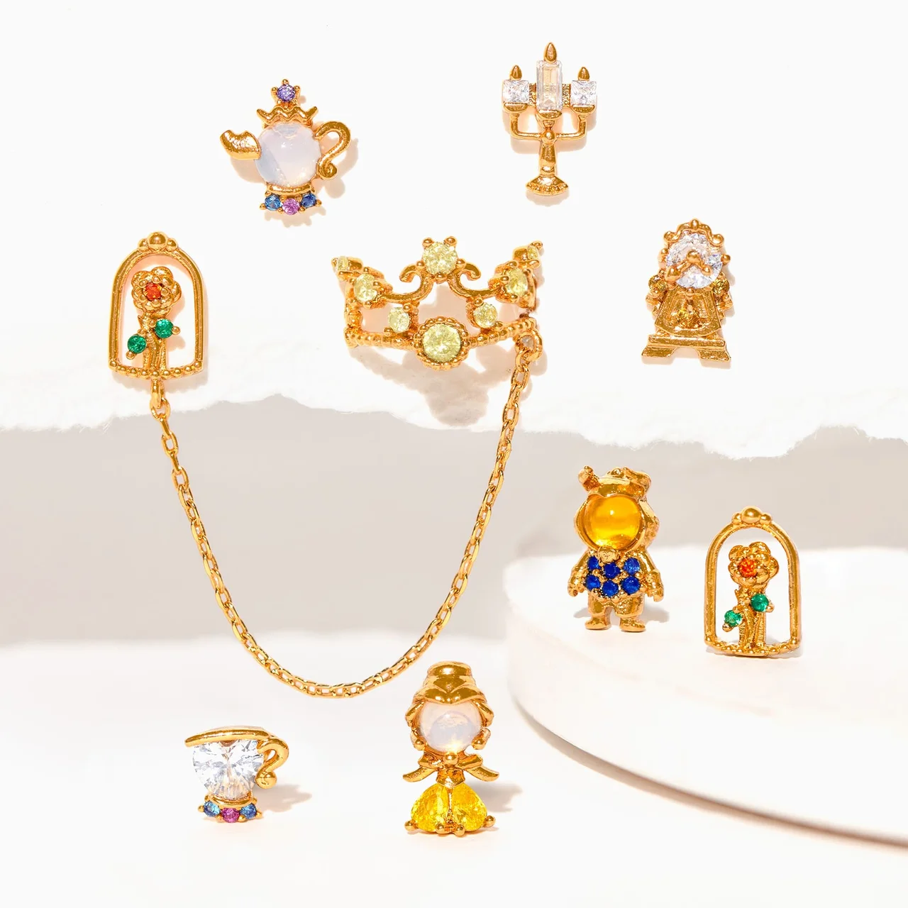 Disney Princess Beauty and the Beast Enchanted Rose Ear Cuff + Stud – Bild 3