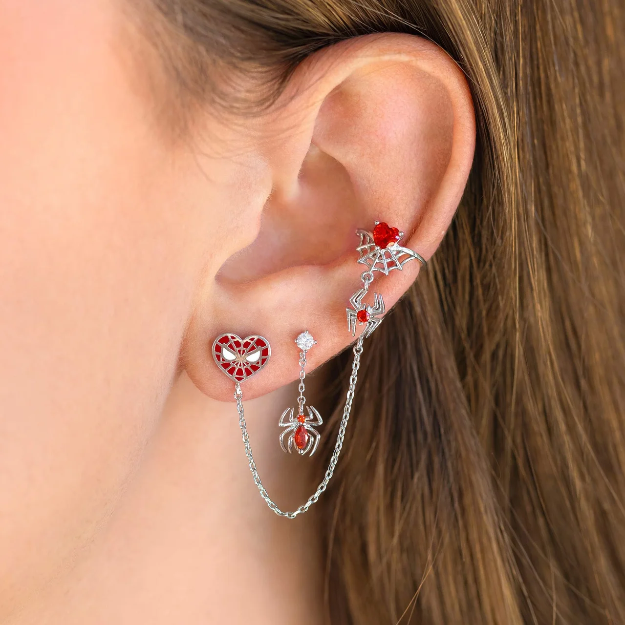 Marvel''s Spider-Man Web of Love Ear Cuff + Stud – Bild 8